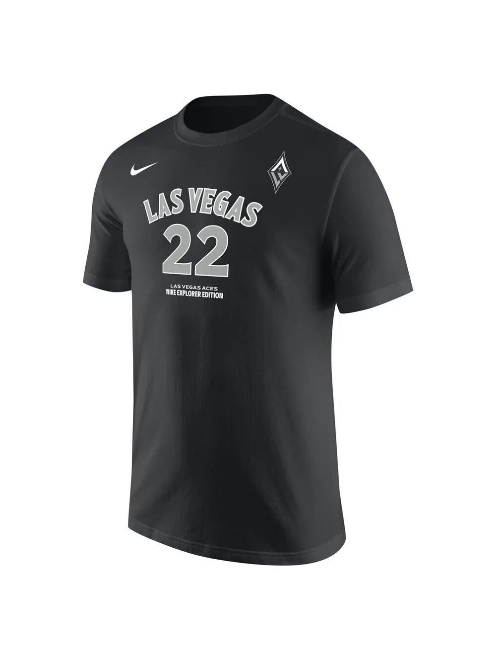 NWT New Unisex Las Vegas Aces A'ja Wilson Nike Black Explorer Edition T-Shirt